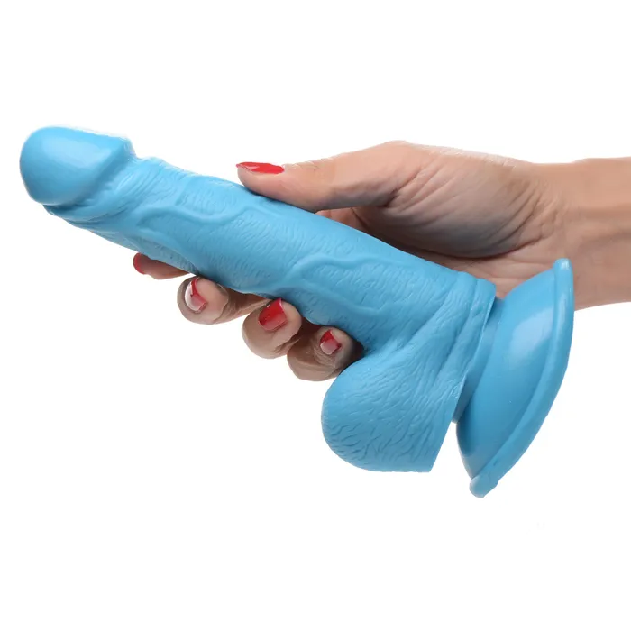65 Dildo with Balls Blue Pop Peckers Female Sex Toys