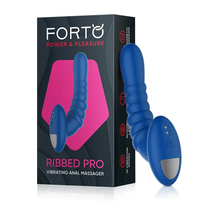 Anal Vvole Forto Ribbed Pro Rechargeable Silicone Vibrating Anal Massager Blue Anal Vvole Forto Ribbed Pro Rechargeable Silicone Vibrating Anal Massager Blue