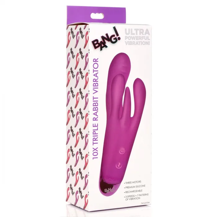 BANG Vibrators Triple Rabbit Vibrator Purple