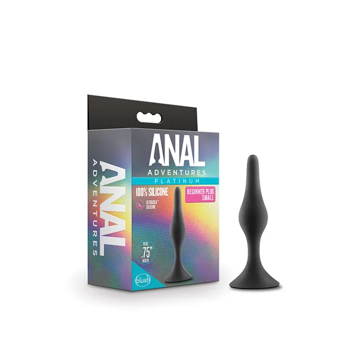 Blush Anal Adventures Platinum Silicone Beginner Plug Small Black Blush Anal