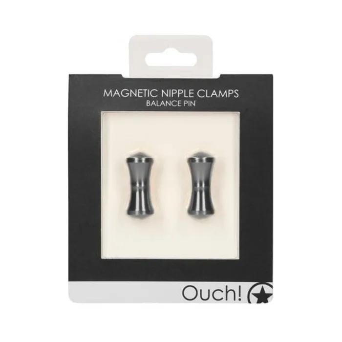 Couples Shots America LLC Ouch Magnetic Nipple Clamps Balance Pin Grey