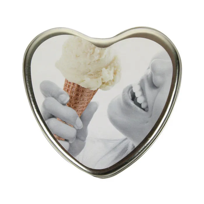 Dildos CuteButKinky Earthly Body Edible Massage Candle Vanilla 4oz Heart Tin