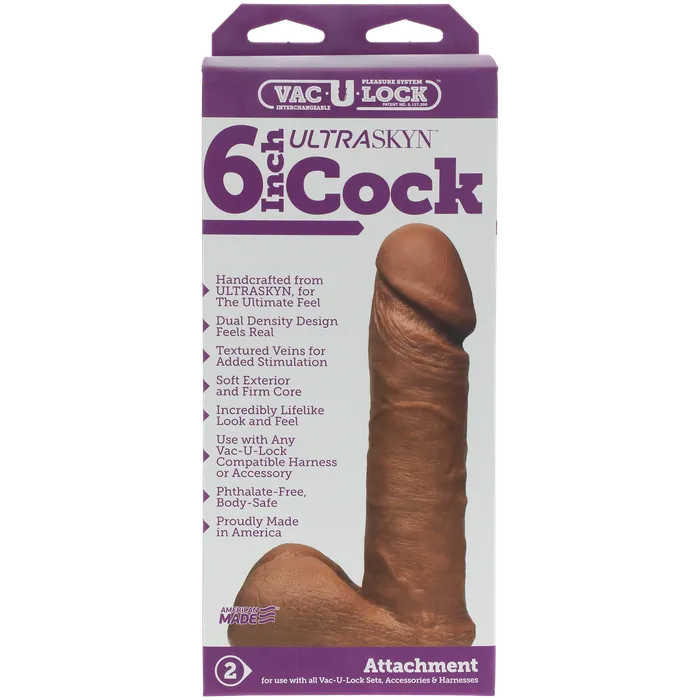 Dildos DOC JOHNSON VACULOCK ULTRASKYN 6 DILDO CARAMEL