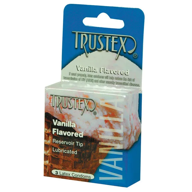 Dildos Global Protection Corp Trustex Flavored Condoms Vanilla3 Pack