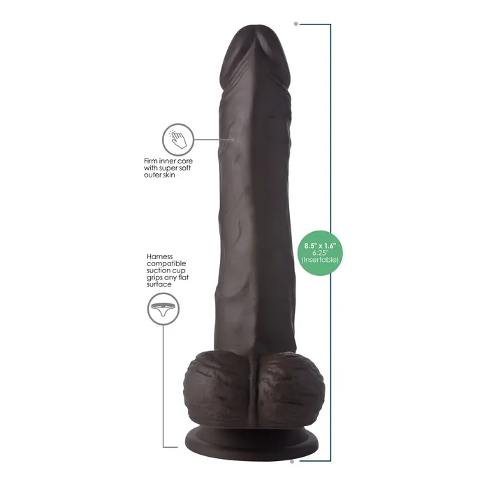 Easy Riders Dildos Thrusting and Vibrating 8 Inch Dildo Dark