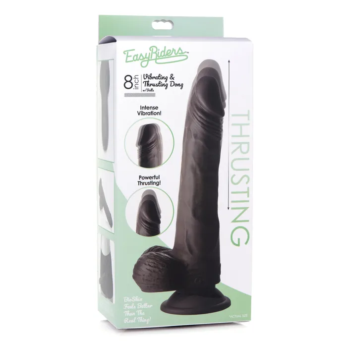 Easy Riders Dildos Thrusting and Vibrating 8 Inch Dildo Dark