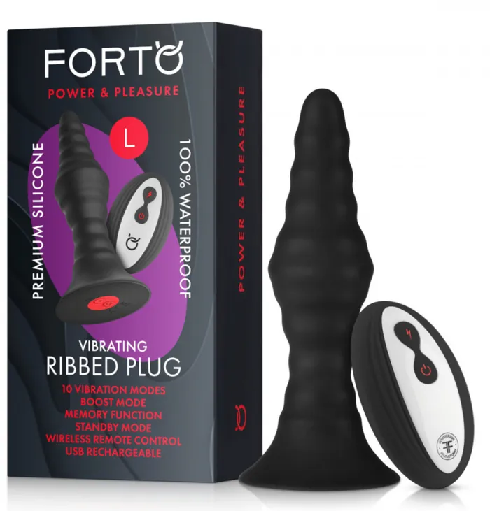 Entrenue Anal Butt Plug Anal Vibrator w Remote Large Ribbed