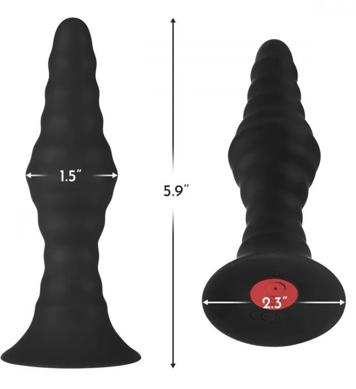 Entrenue Anal Butt Plug Anal Vibrator w Remote Large Ribbed