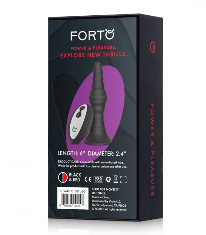 Entrenue Anal Butt Plug Anal Vibrator w Remote Large Ribbed