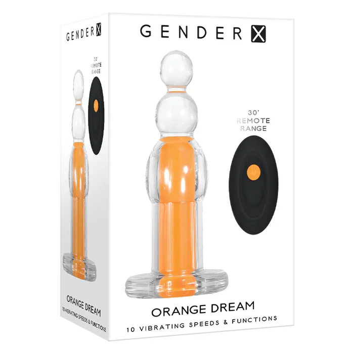 Evolved Anal Gender X Orange Dream Rechargeable RemoteControlled Vibrating Beaded Anal Plug ClearOrange Evolved Anal Gender X Orange Dream Rechargeable RemoteControlled Vibrating Beaded Anal Plug ClearOrange