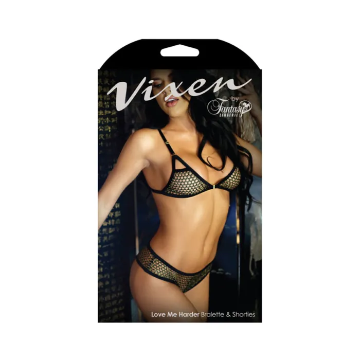 Fantasy Lingerie Vibrators Vixen Love Me Harder Metallic Net Bralette Shortie Fantasy Lingerie Vibrators Vixen Love Me Harder Metallic Net Bralette Shortie