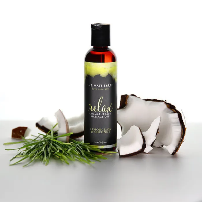 Intimate Earth Couples Intimate Earth Massage Oil Relax Lemongrass Coconut
