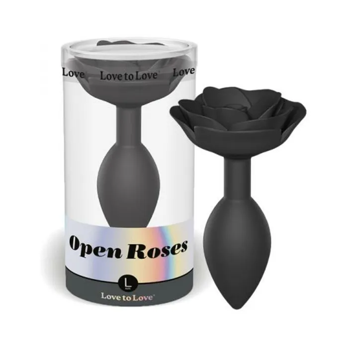Lovely Planet USA Anal Love To Love Open Roses Anal Plug Large Black Onyx