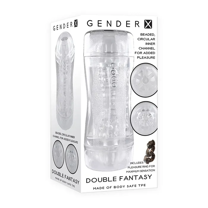Male Sex Toys Evolved Gender X Double Fantasy Dual Entry Stroker Clear
