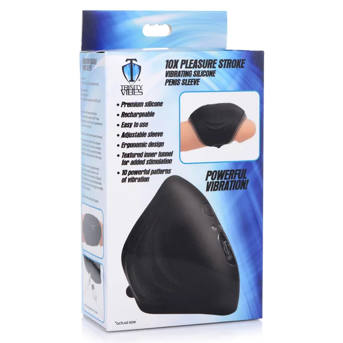 Male Sex Toys Trinity Men 10X Pleasure Stroke Vibrating Silicone Penis Sleeve