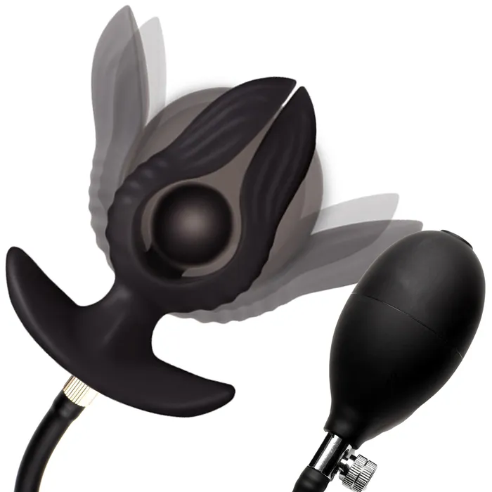 Master Series Anal Dark Pearl Inflatable Vibrating Butt Plug