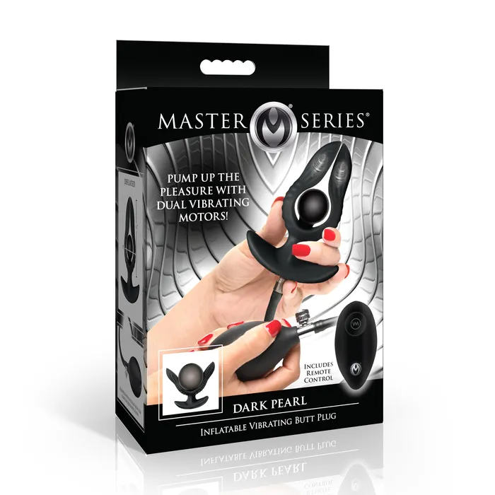 Master Series Anal Dark Pearl Inflatable Vibrating Butt Plug