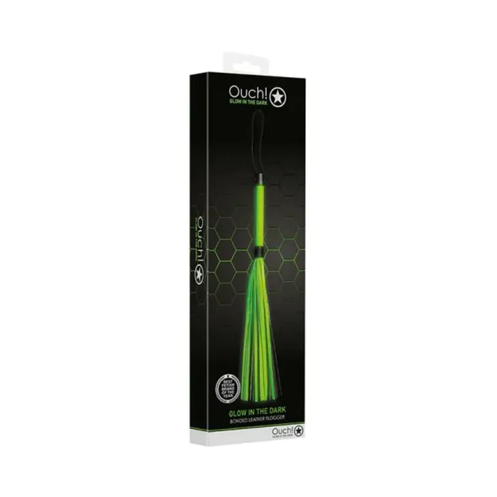 Shots America LLC Female Sex Toys Ouch Glow Flogger Glow In The Dark Green