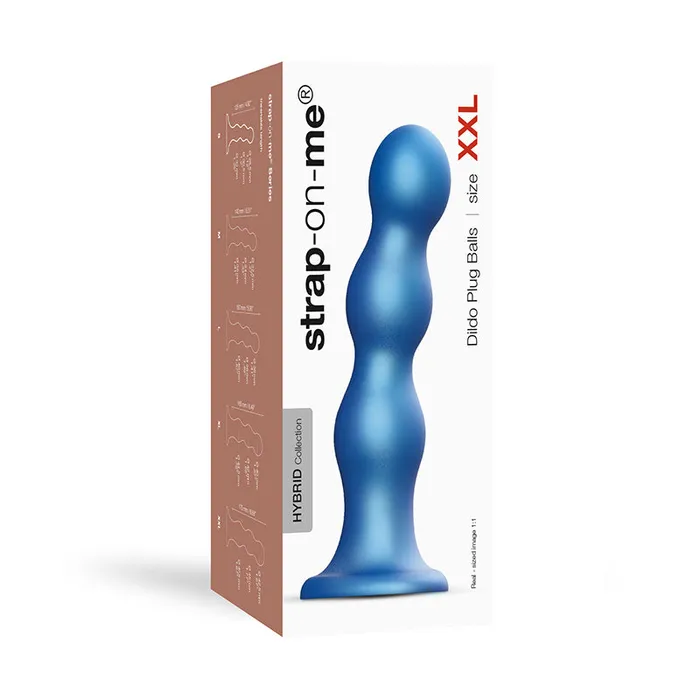 StrapOnMe Hybrid Collection Silicone Dildo Plug Balls Metallic Blue XXL Lovely Planet USA Female Sex Toys StrapOnMe Hybrid Collection Silicone Dildo Plug Balls Metallic Blue XXL Lovely Planet USA Female Sex Toys