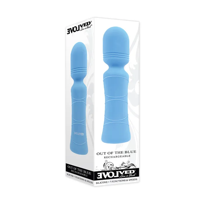 Vibrators Evolved Evolved Out Of The Blue Rechargeable Silicone Wand Vibrator