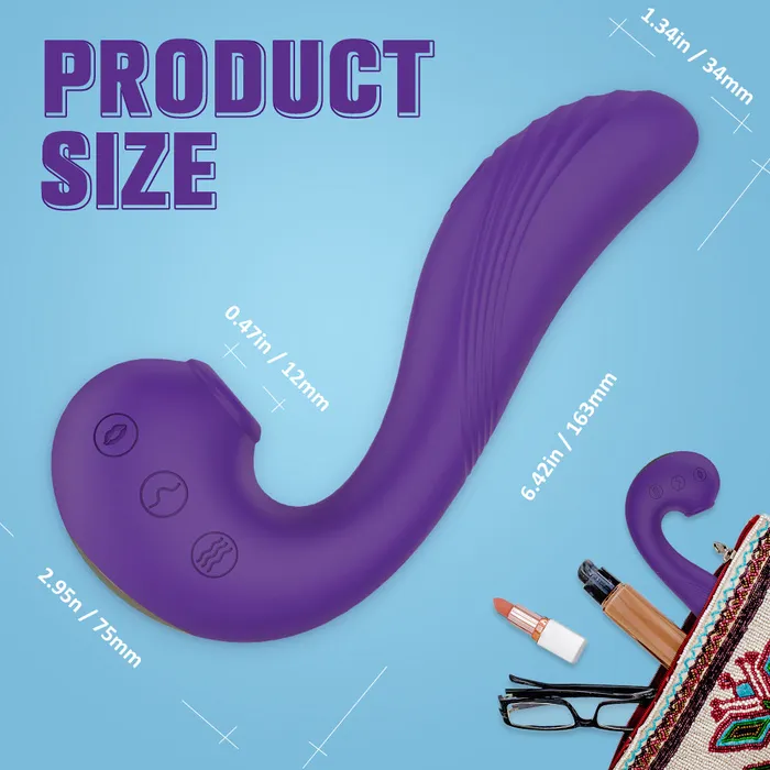 YoYoLemon Female Sex Toys YoYoLemon Clit Sucker Vibrator Vibrating Dildo with G Spot Stimulation for Women Adult Sex Toys Purple
