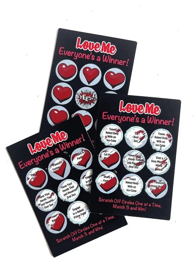 Adult Party and Games Vibrators Love Me Lotto Scratch Off Tickets