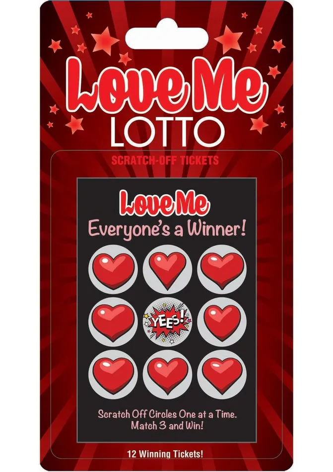 Adult Party and Games Vibrators Love Me Lotto Scratch Off Tickets