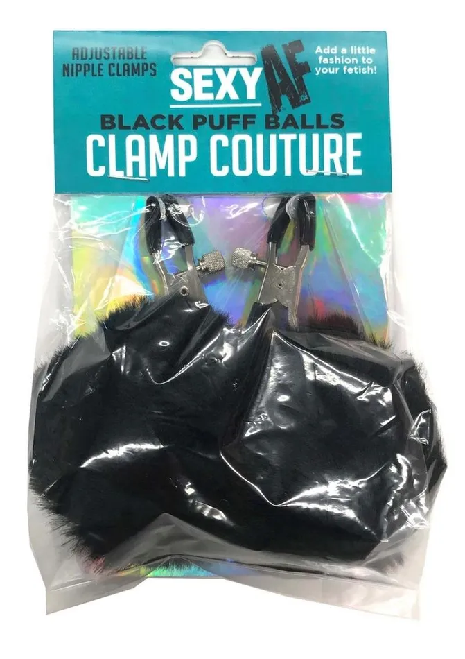 AF Dildos Sexy AF Nipple Clamps Puff Balls