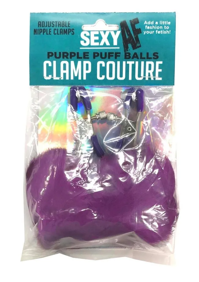 AF Dildos Sexy AF Nipple Clamps Puff Balls