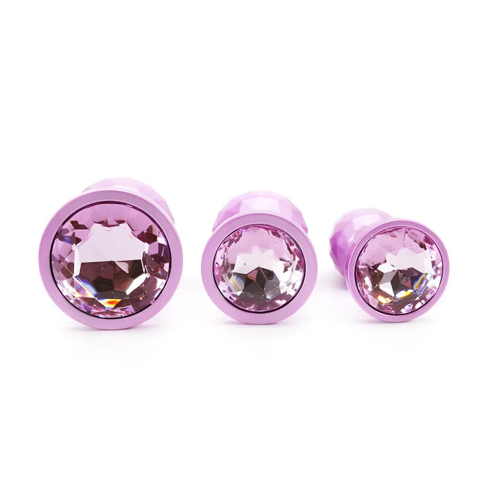 Anal Pink Light Ball Metal Butt Plug Set 3 Piece The Bad Peach