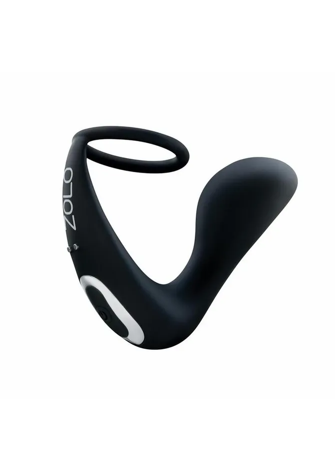 Anal ZOLO Black Thumb Silicone Rechargeable Prostate Massager Zolo