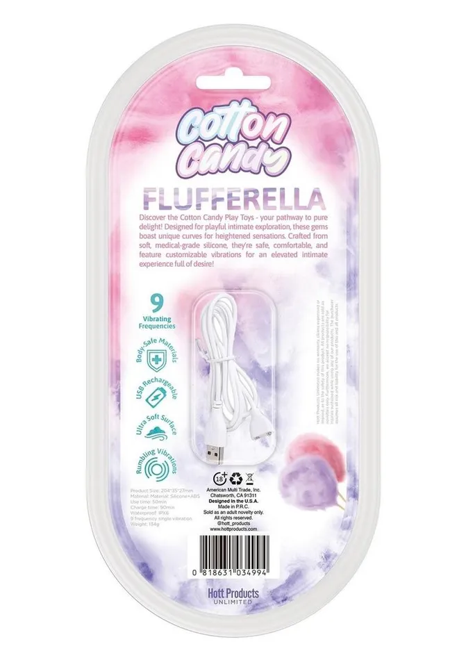 Cotton Candy Flufferella Rechargeable Silicone Vibrator Hott Products Female Sex Toys