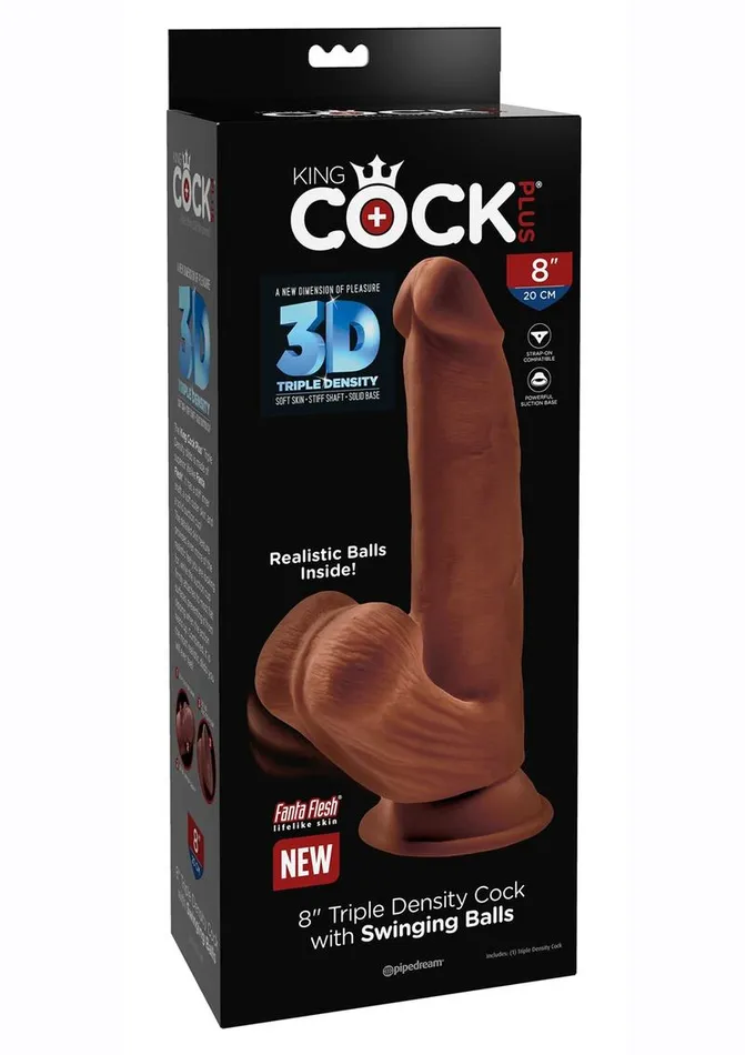 Dildos King Cock King Cock Plus Triple Density Dildo with Swinging Balls