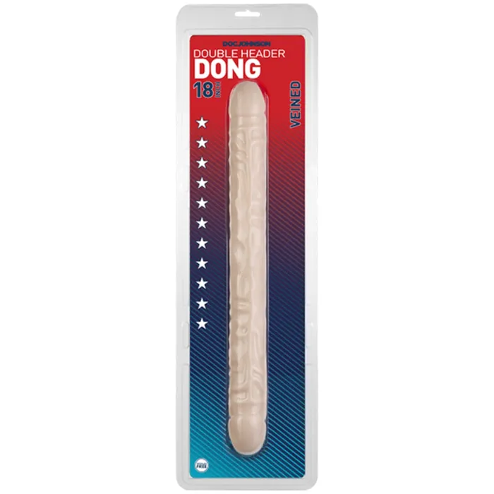 Doc Johnson Doc Johnson Veined Doubled Ended Dong Pink 18 Inch Dildos