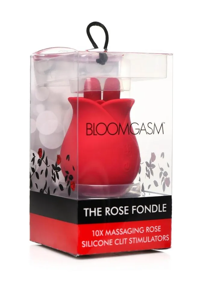 Female Sex Toys Bloomgasm Bloomgasm The Rose Fondle 10x Silicone Rechargeable Massaging Rose Clit Stimulator
