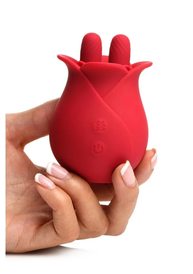 Female Sex Toys Bloomgasm Bloomgasm The Rose Fondle 10x Silicone Rechargeable Massaging Rose Clit Stimulator