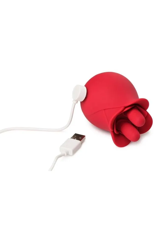 Female Sex Toys Bloomgasm Bloomgasm The Rose Fondle 10x Silicone Rechargeable Massaging Rose Clit Stimulator