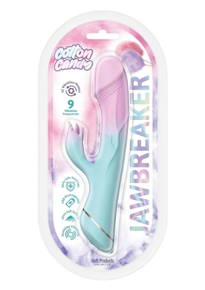 Female Sex Toys Cotton Candy Jawbreaker Rechargeable Silicone Vibrator with Clitoral Stimulator Hott Products