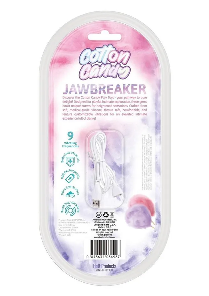 Female Sex Toys Cotton Candy Jawbreaker Rechargeable Silicone Vibrator with Clitoral Stimulator Hott Products