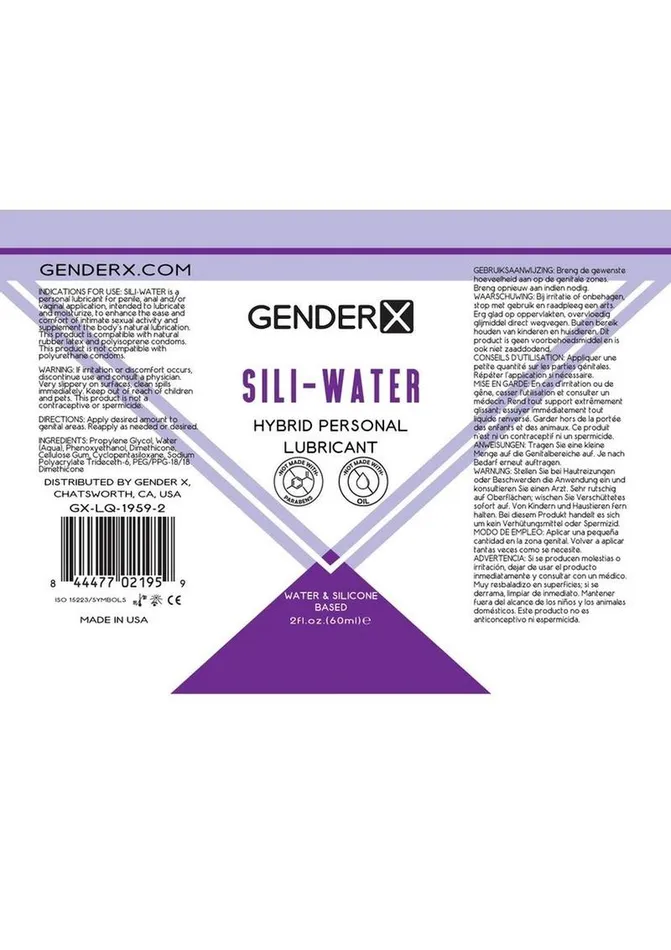 Gender X Gender X SiliWater Hybrid Lubricant Anal