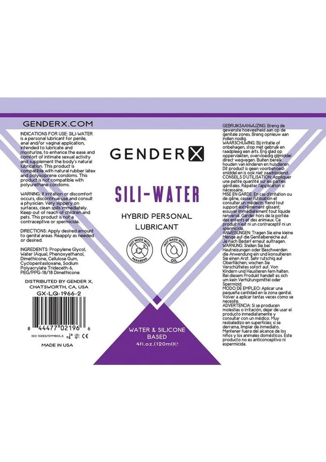 Gender X Gender X SiliWater Hybrid Lubricant Anal