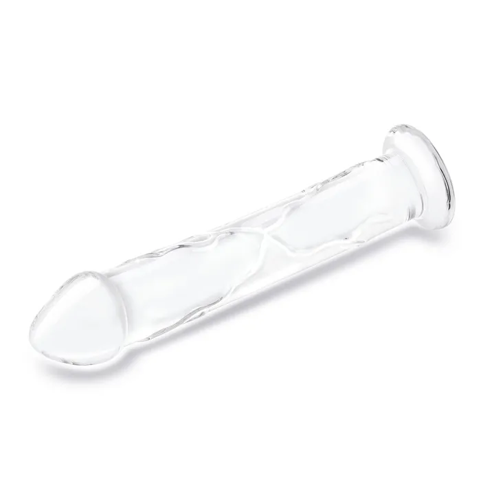 Glas Dildos Glas Glass Dildo With Veins Flat Base Clear 12 Inch