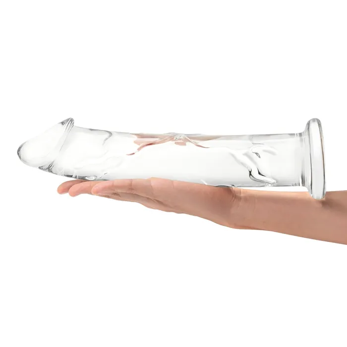 Glas Dildos Glas Glass Dildo With Veins Flat Base Clear 12 Inch