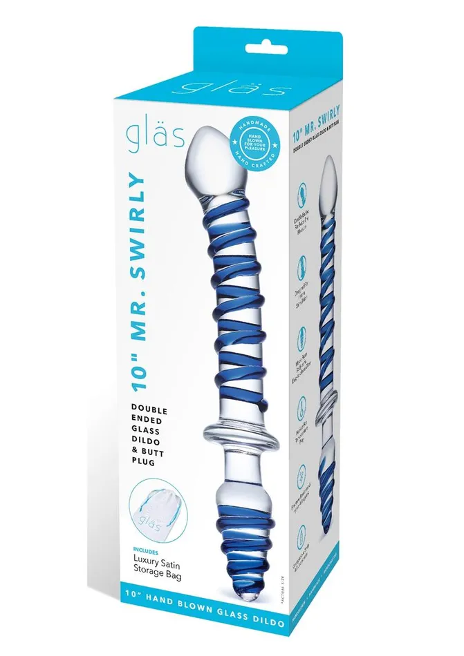 Glas Dildos Glas Mr Swirly Double Ended Glass Dildo and Butt Plug