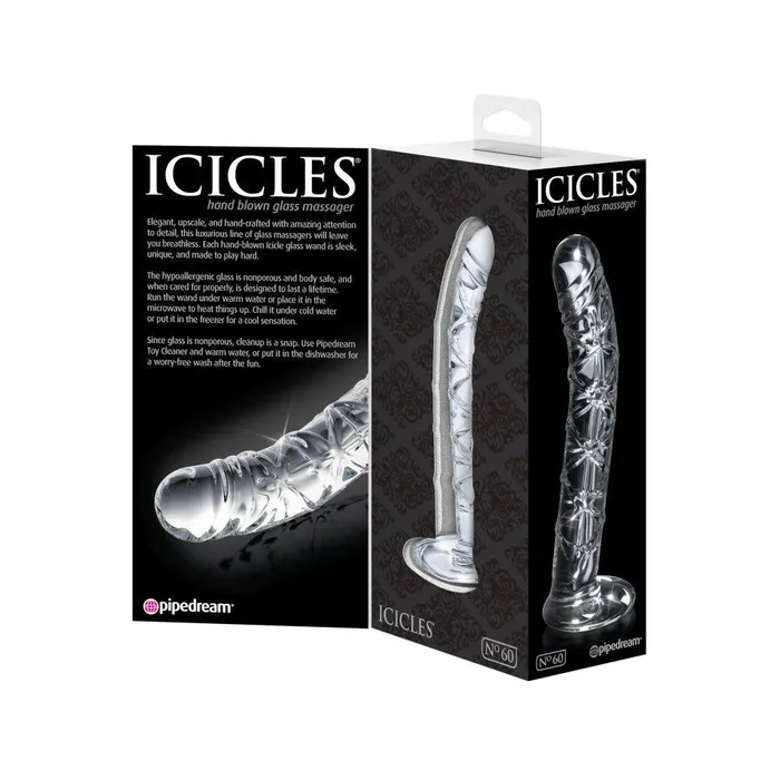Icicles No 60 Textured Realistic Glass Dildo Icicles Dildos