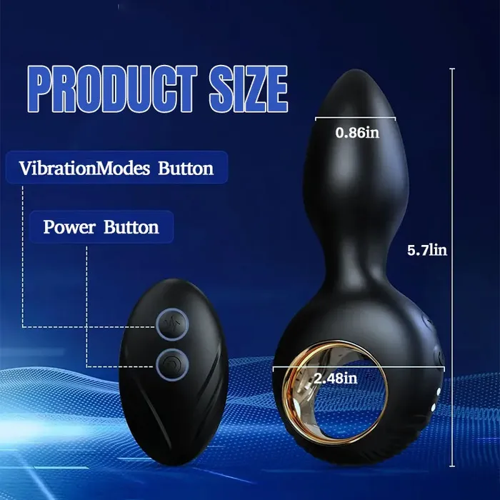 Inyarose Male Sex Toys RemoteControlled Vibrating Anal Plug with 10 Modes