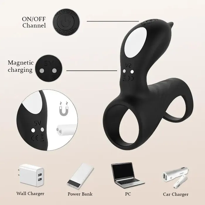 Inyarose Male Sex Toys Vibrating Sperm Locking Ring