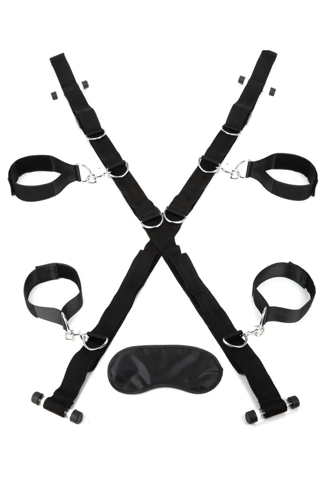 Lux Fetish Over The Door Cross with 4 Universal Soft Restraint Cuffs Lux Fetish Female Sex Toys Lux Fetish Over The Door Cross with 4 Universal Soft Restraint Cuffs Lux Fetish Female Sex Toys
