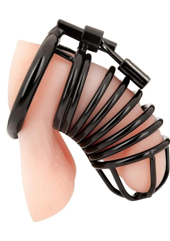 Male Sex Toys Deluxe Chastity Cage Blue Line CandB Gear