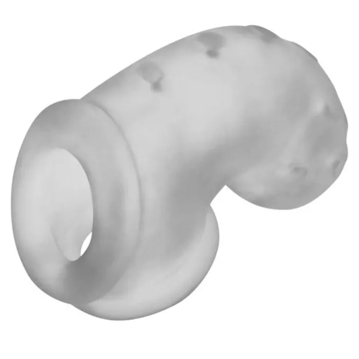 Male Sex Toys Oxballs Oxballs Airlock Air Lite Vented Chastity Cage Clear Ice